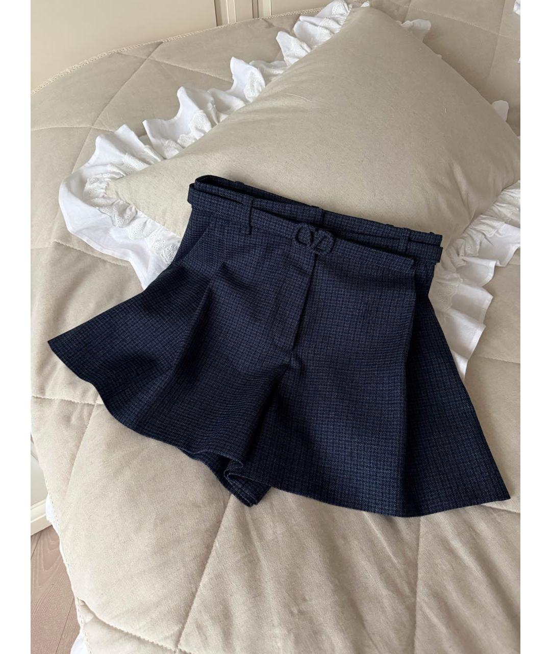 VALENTINO Темно-синие шерстяные шорты, фото 4