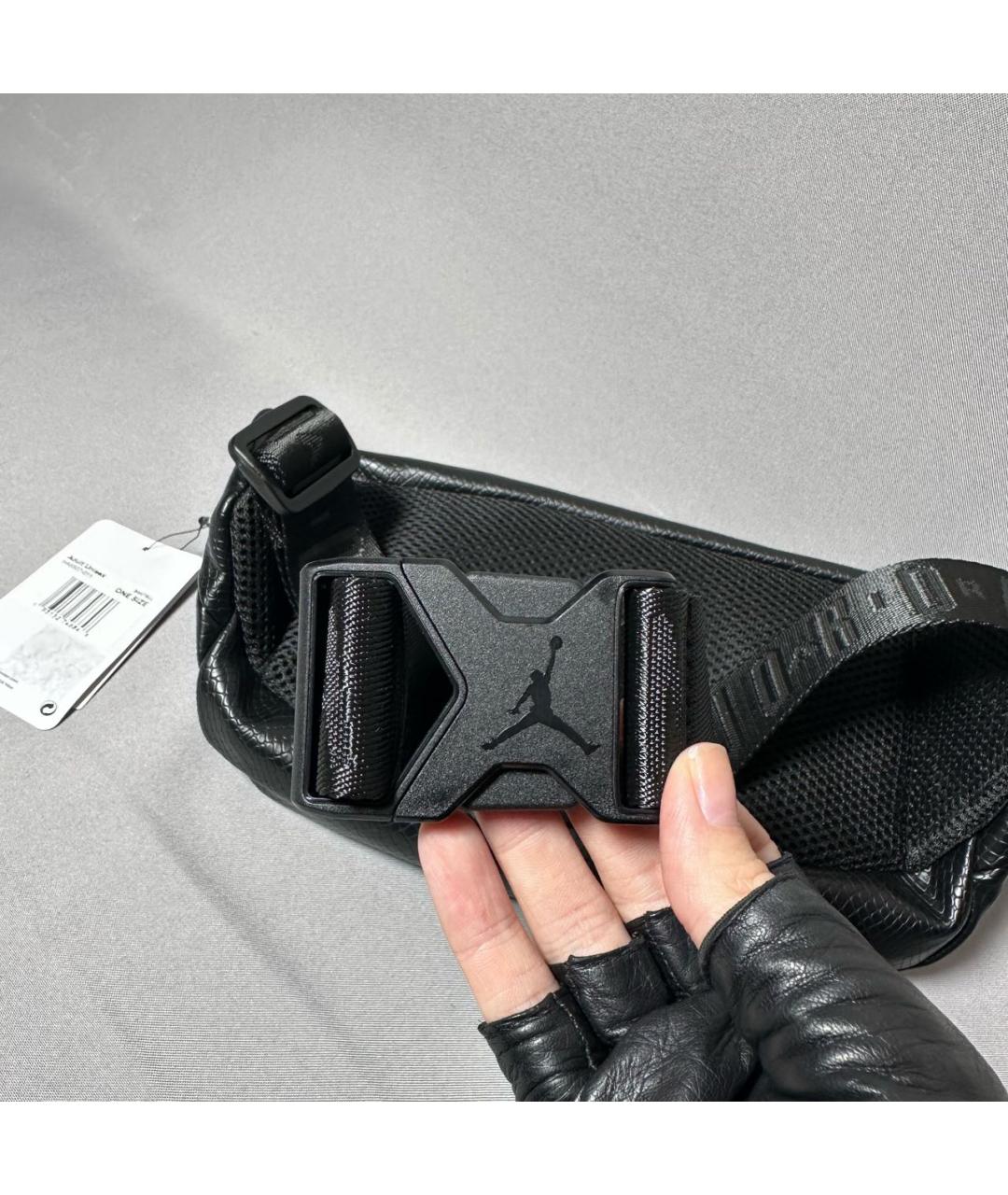 JORDAN Черная кожаная поясная сумка, фото 3