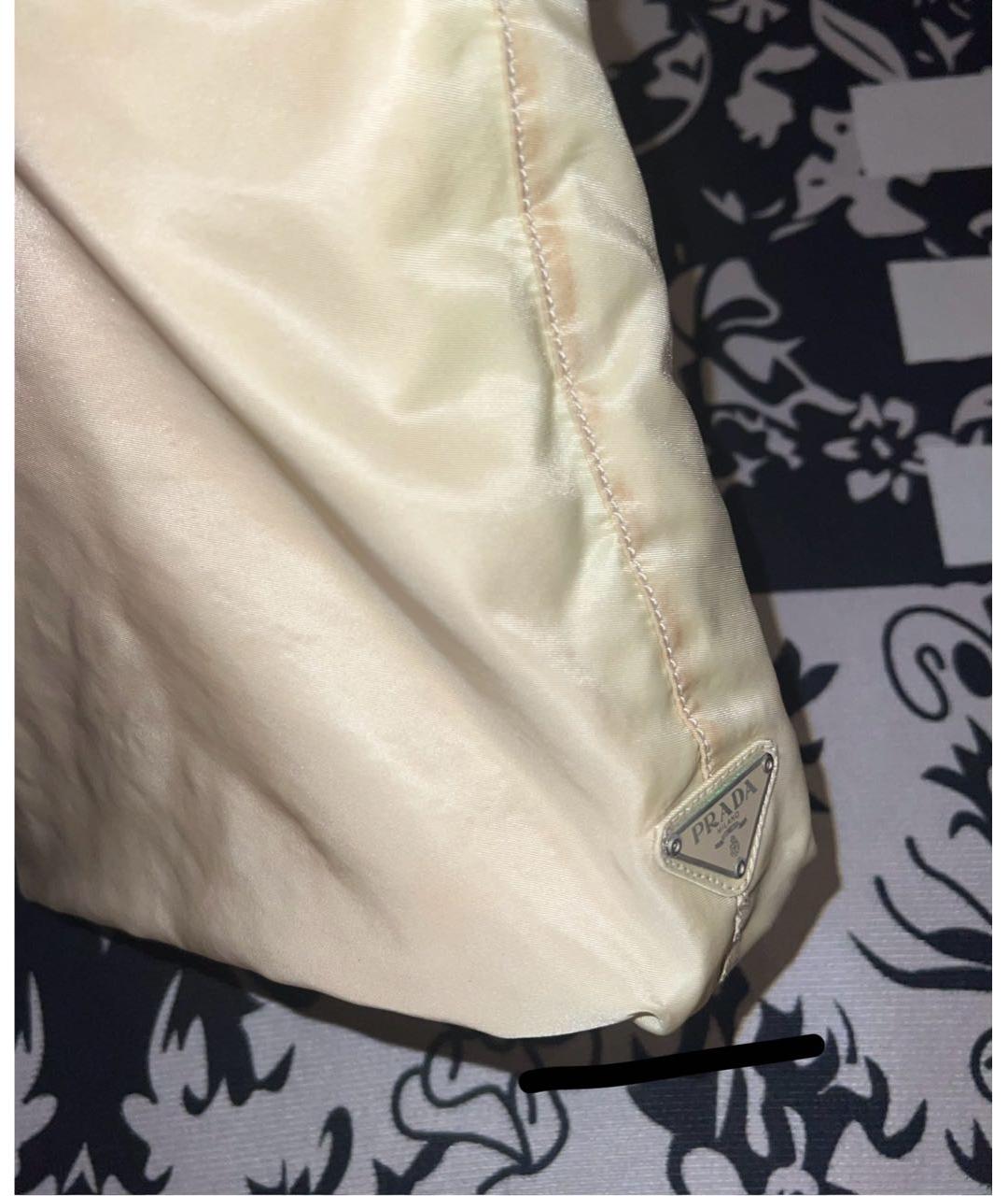 PRADA Бежевая тканевая сумка с короткими ручками, фото 3