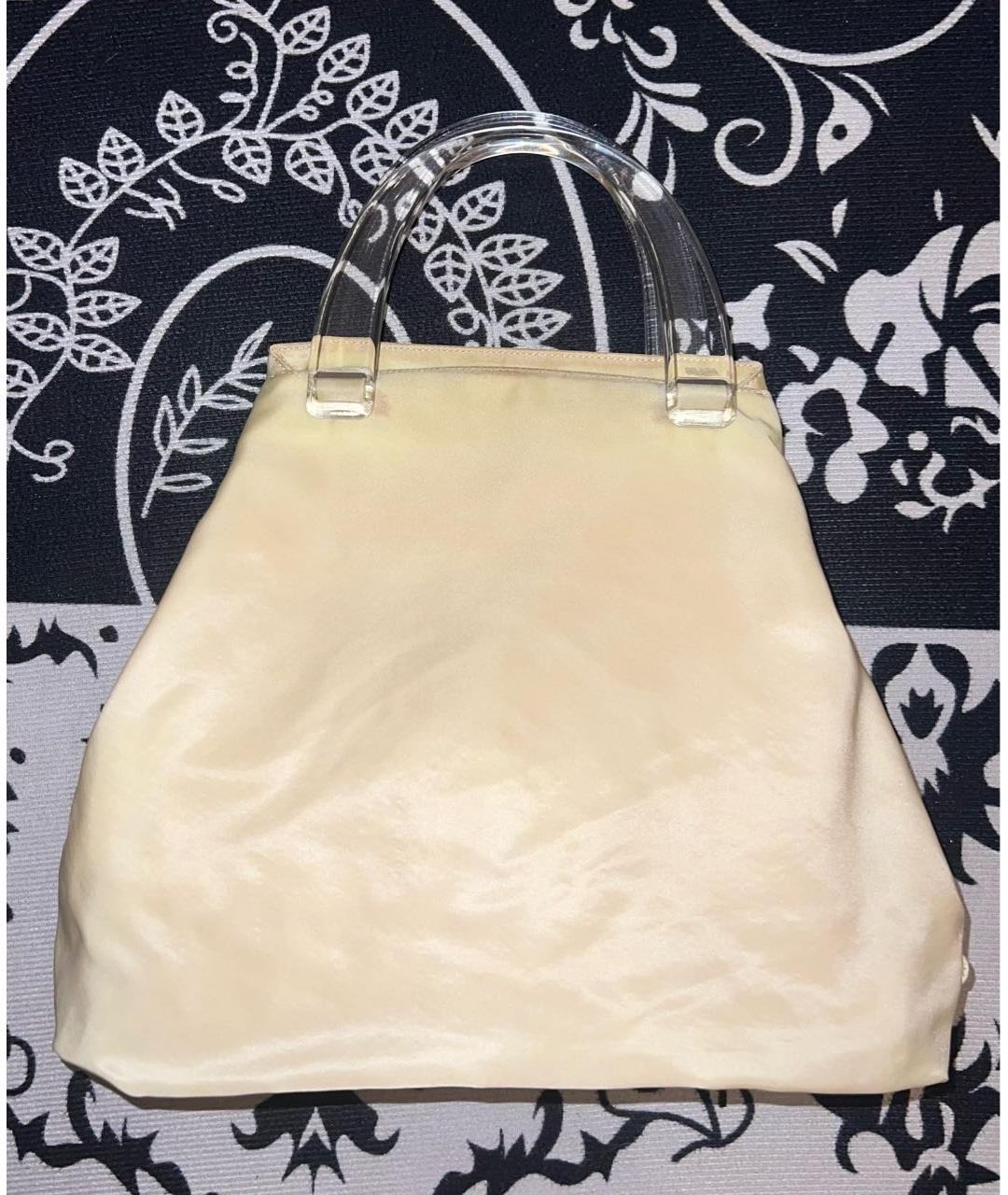 PRADA Бежевая тканевая сумка с короткими ручками, фото 2