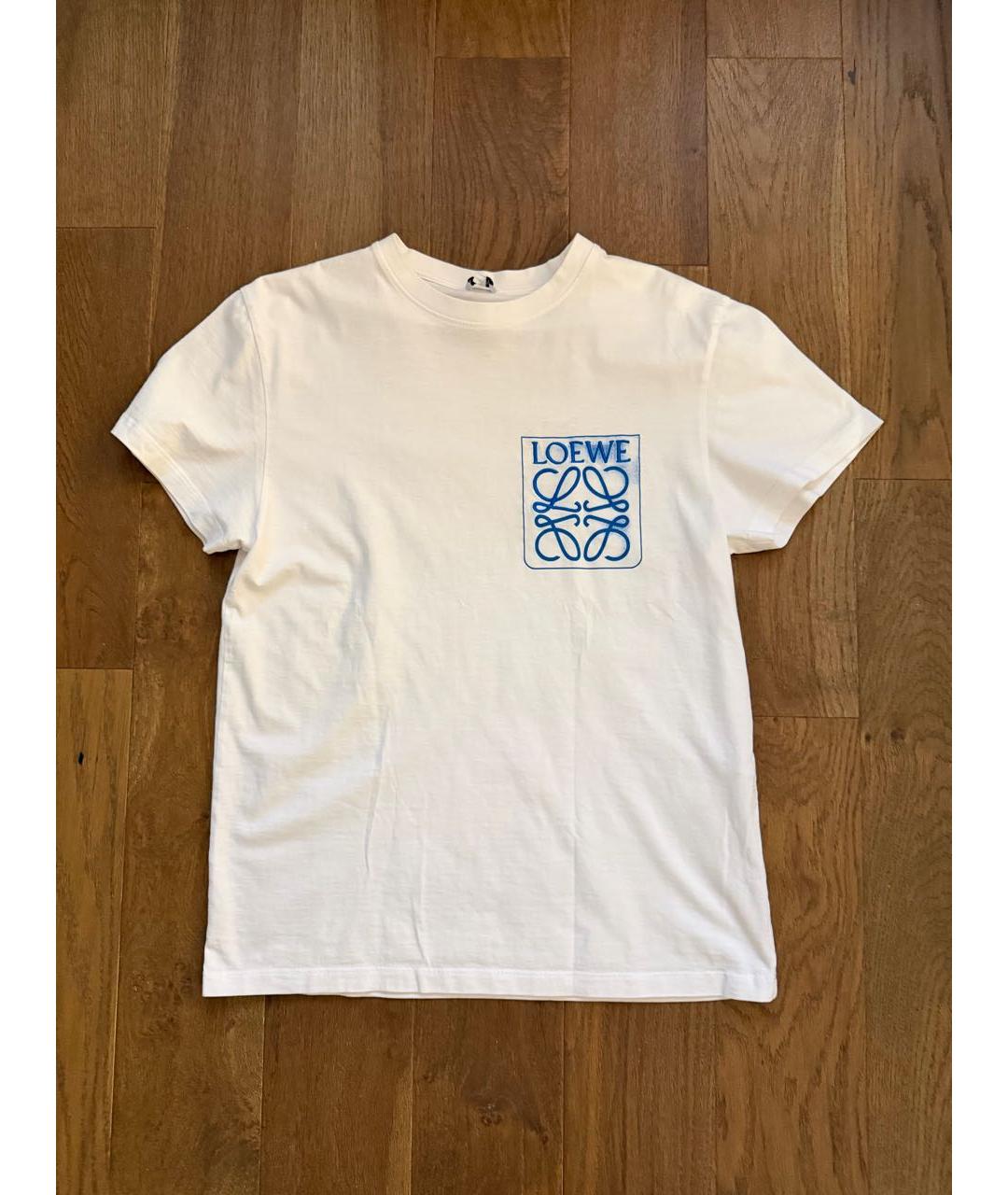 LOEWE Белая хлопковая футболка, фото 4