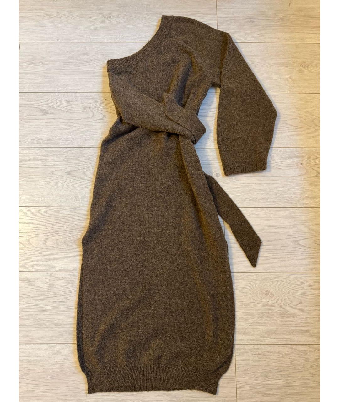 NANUSHKA Коричневое шерстяное платье, фото 3