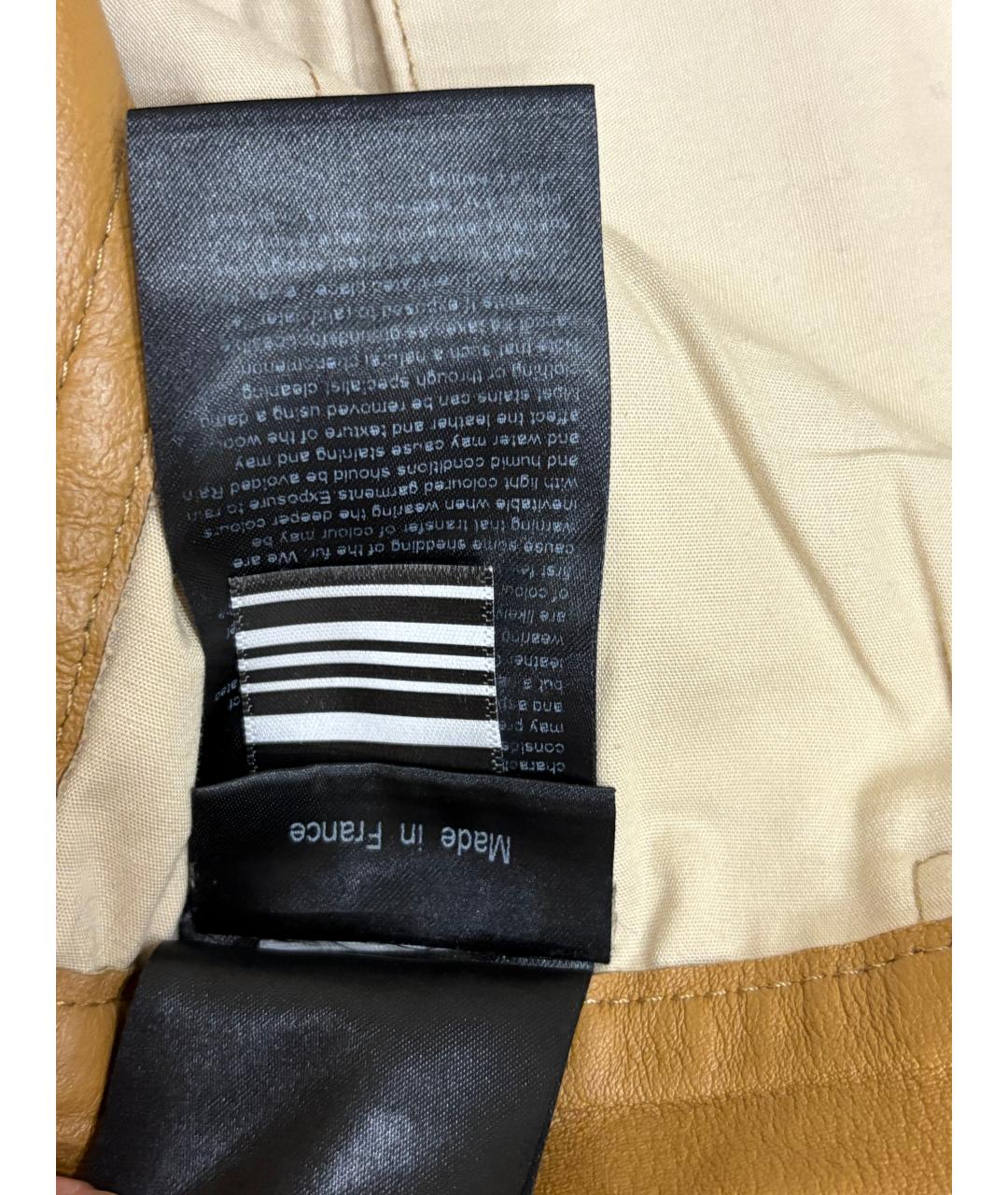 JOSEPH Горчичные кожаные прямые брюки, фото 5