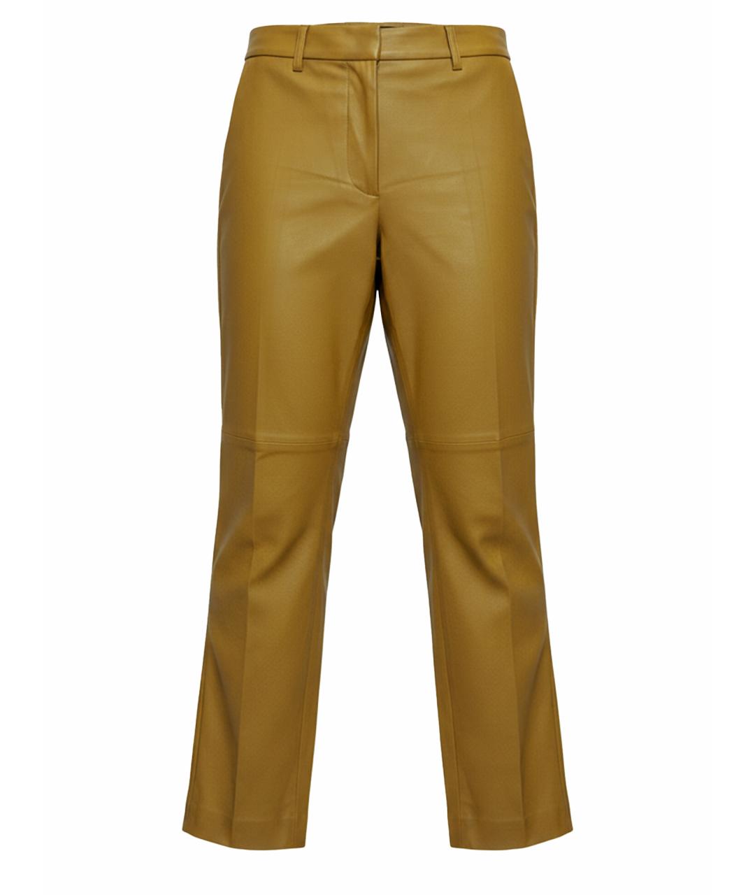 JOSEPH Горчичные кожаные прямые брюки, фото 1