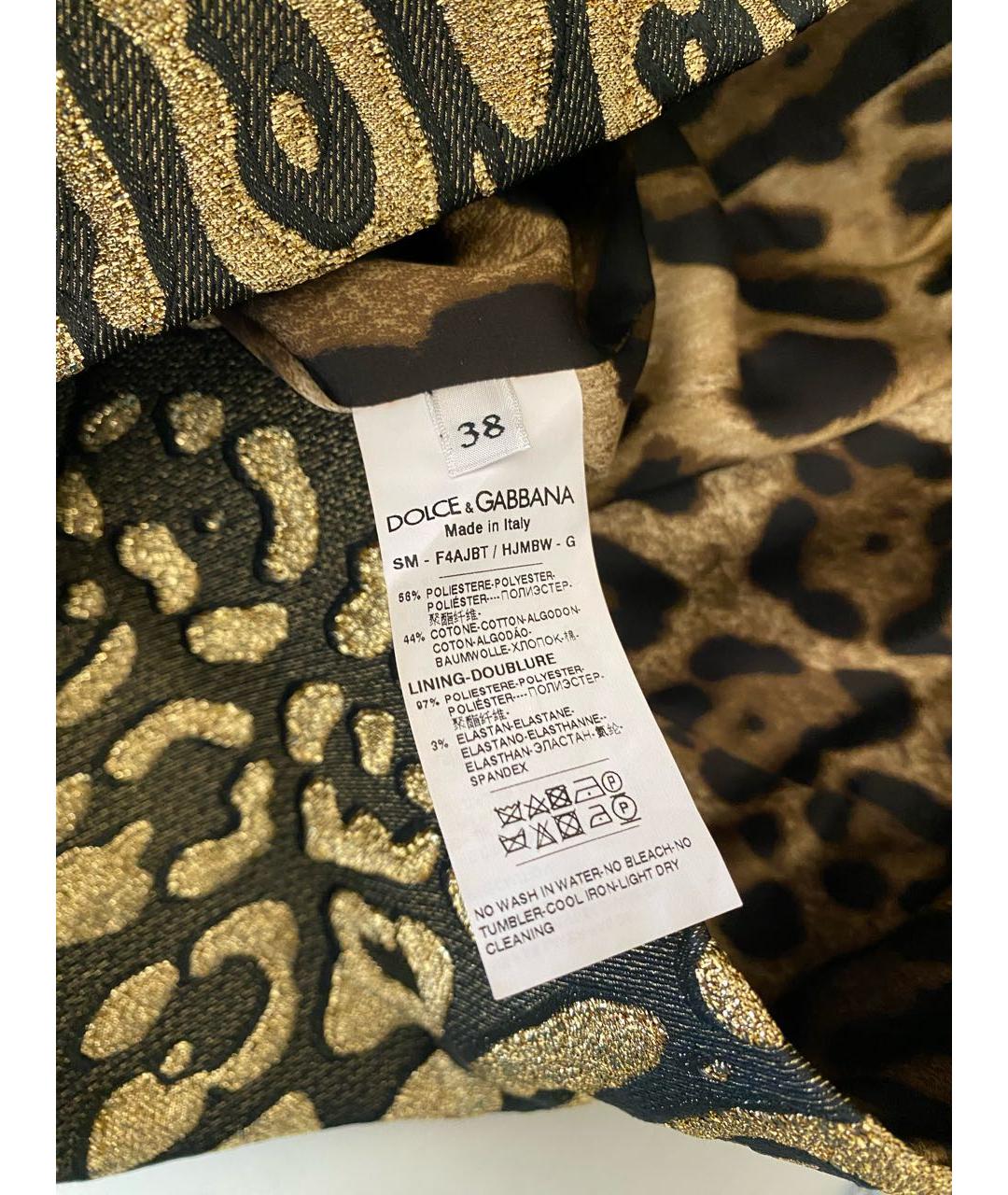 DOLCE&GABBANA Золотая юбка мини, фото 5