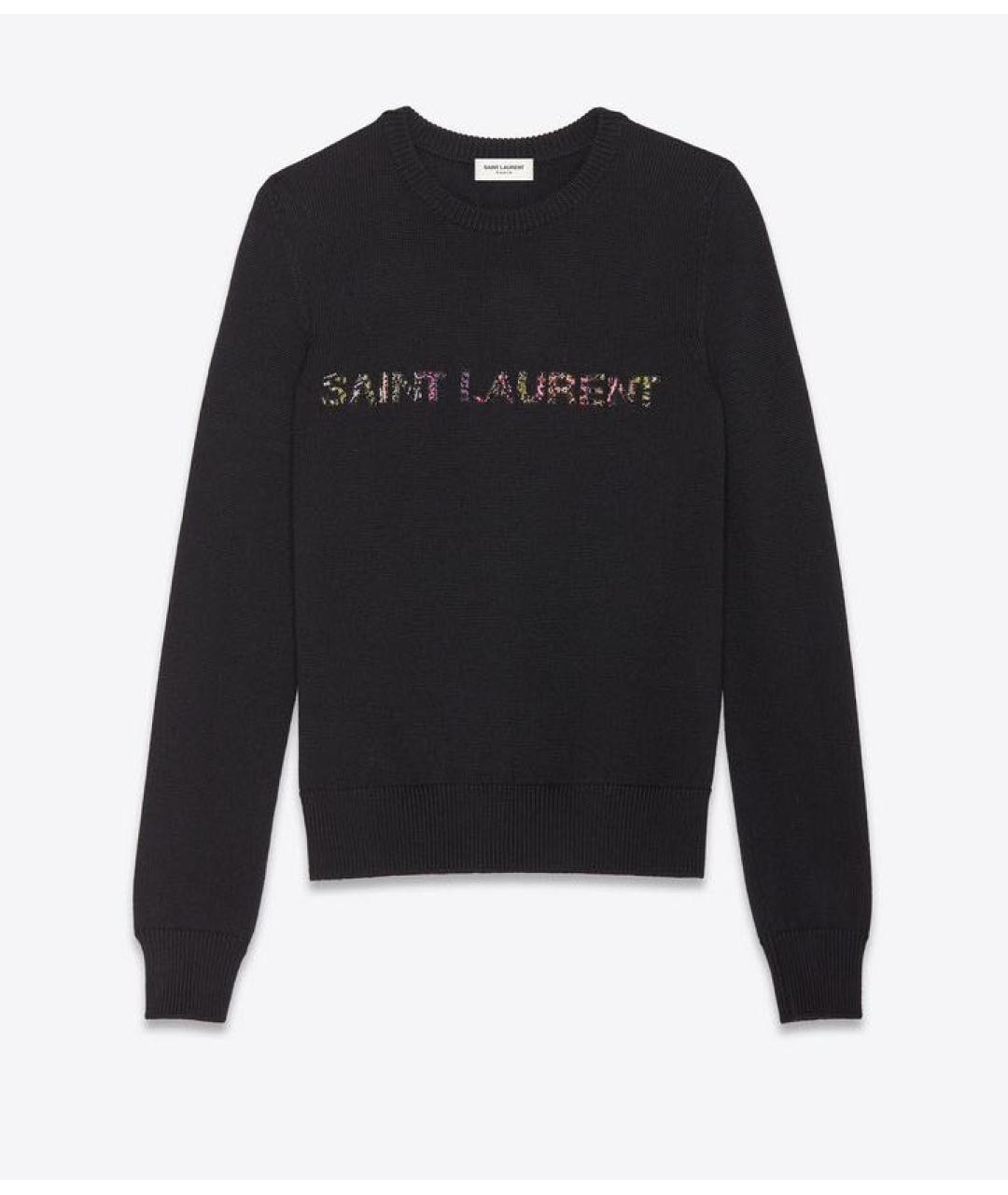 SAINT LAURENT Черный шерстяной джемпер / свитер, фото 8