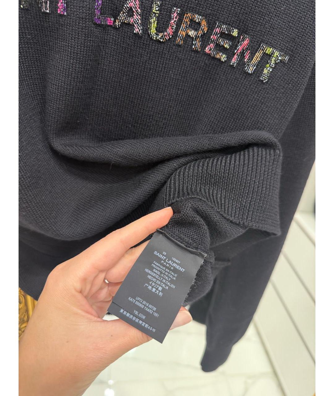 SAINT LAURENT Черный шерстяной джемпер / свитер, фото 4