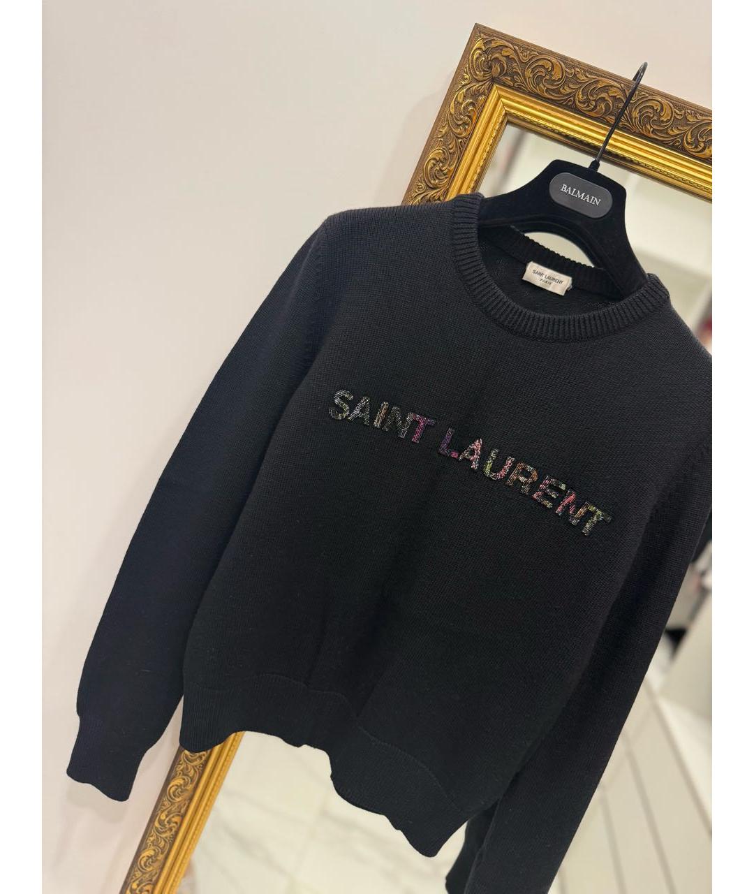 SAINT LAURENT Черный шерстяной джемпер / свитер, фото 3