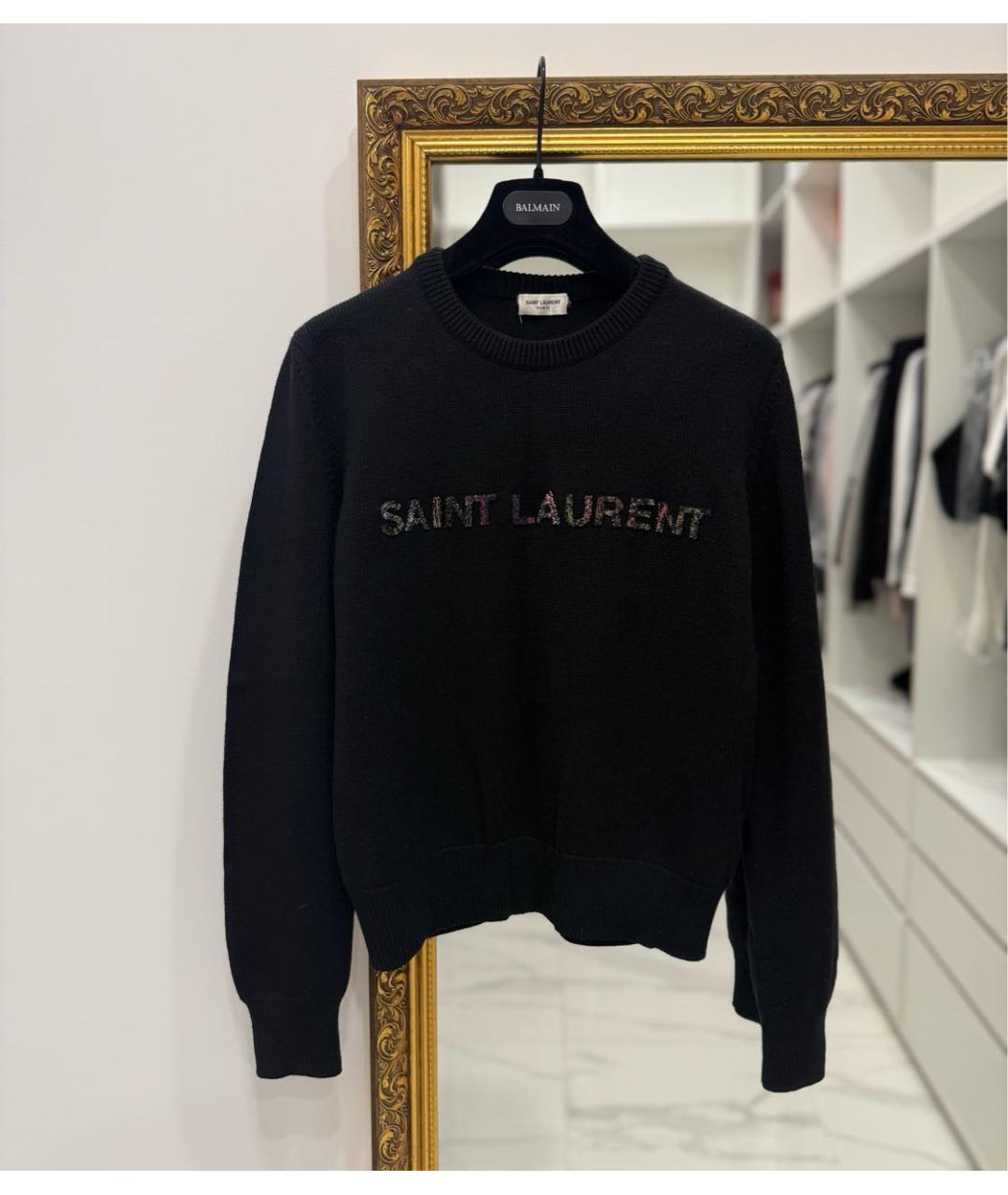 SAINT LAURENT Черный шерстяной джемпер / свитер, фото 2