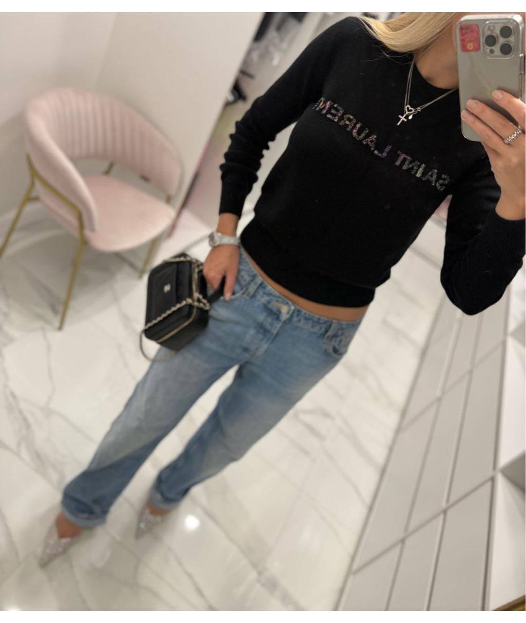 SAINT LAURENT Черный шерстяной джемпер / свитер, фото 7