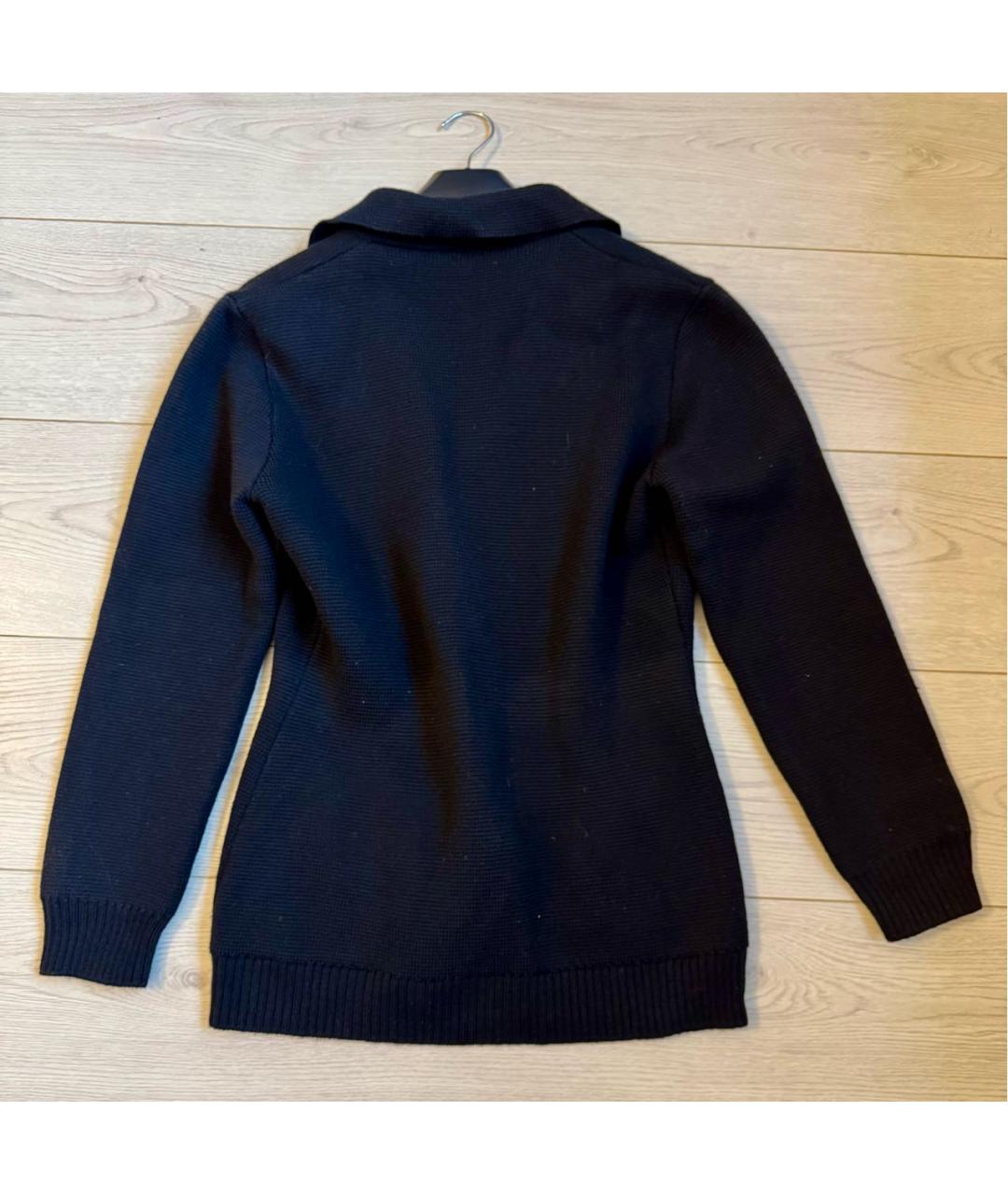 ALESSANDRA RICH Темно-синий шерстяной кардиган, фото 2