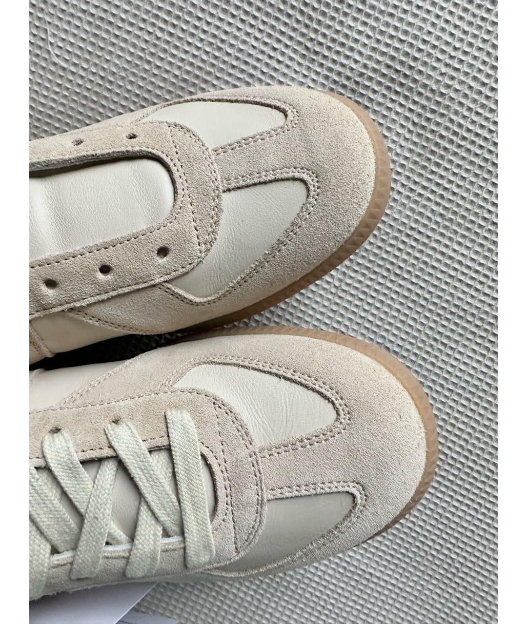 MAISON MARGIELA Бежевые кожаные кеды, фото 6