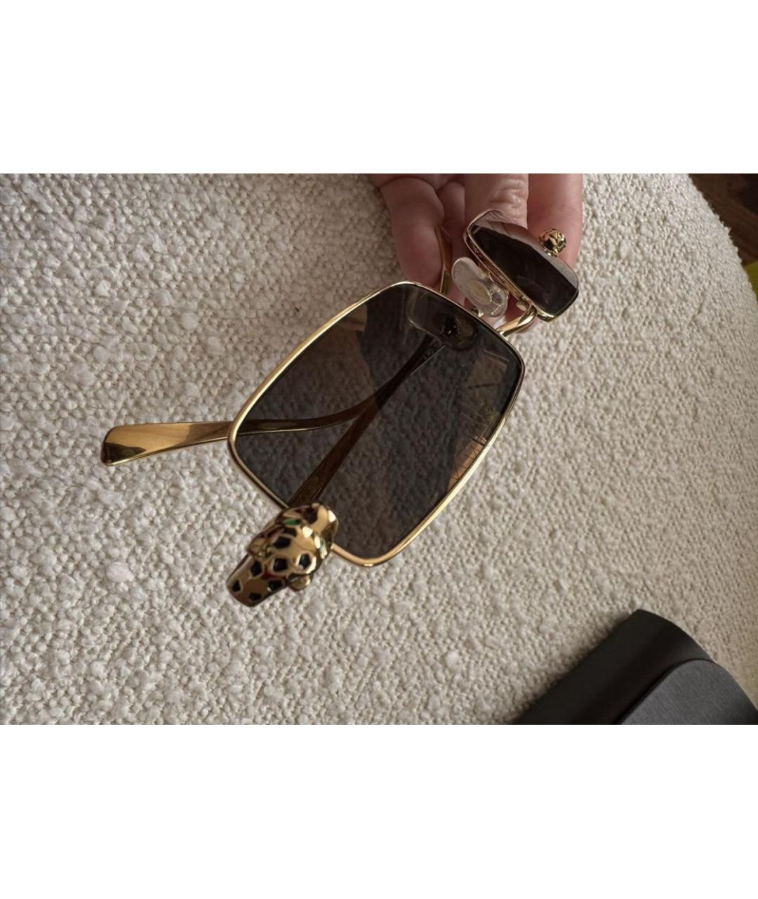 CARTIER Золотые металлические солнцезащитные очки, фото 2