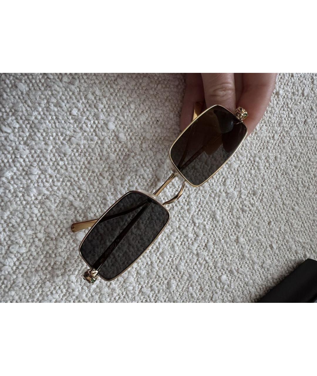 CARTIER Золотые металлические солнцезащитные очки, фото 8