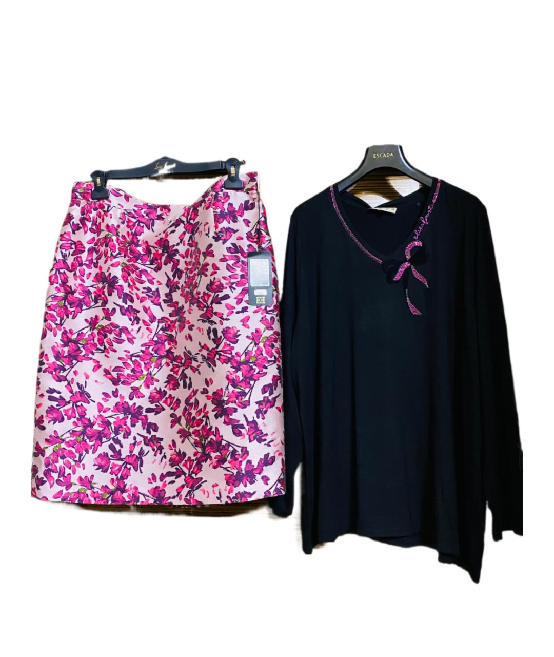 ESCADA Фуксия вискозный костюм с юбками, фото 9