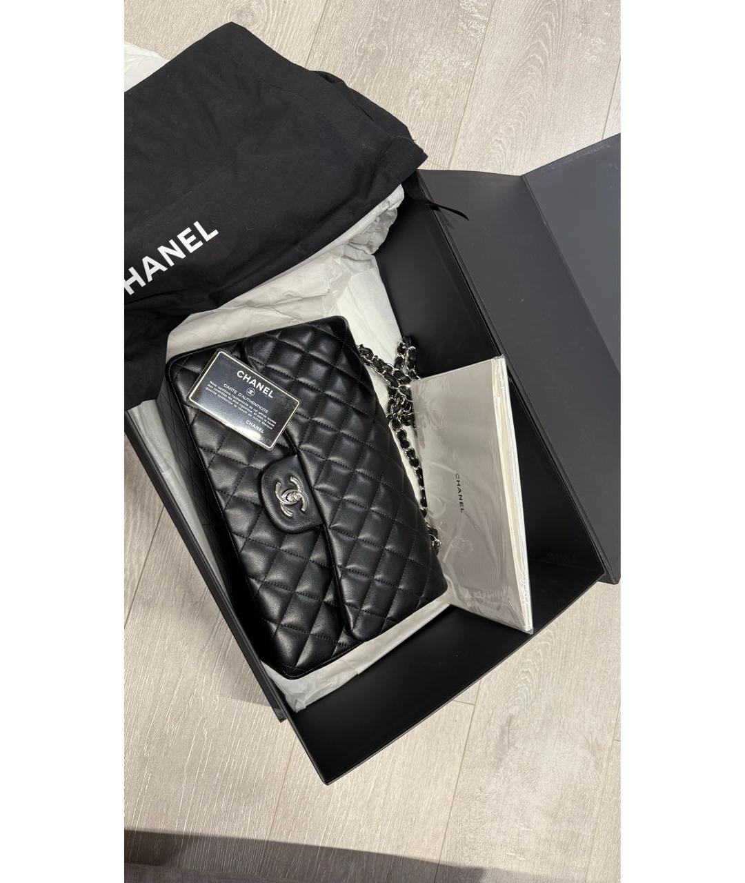 CHANEL Черная кожаная сумка через плечо, фото 3