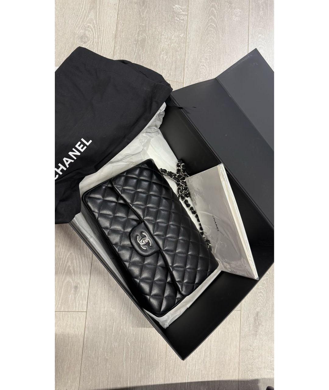 CHANEL Черная кожаная сумка через плечо, фото 6