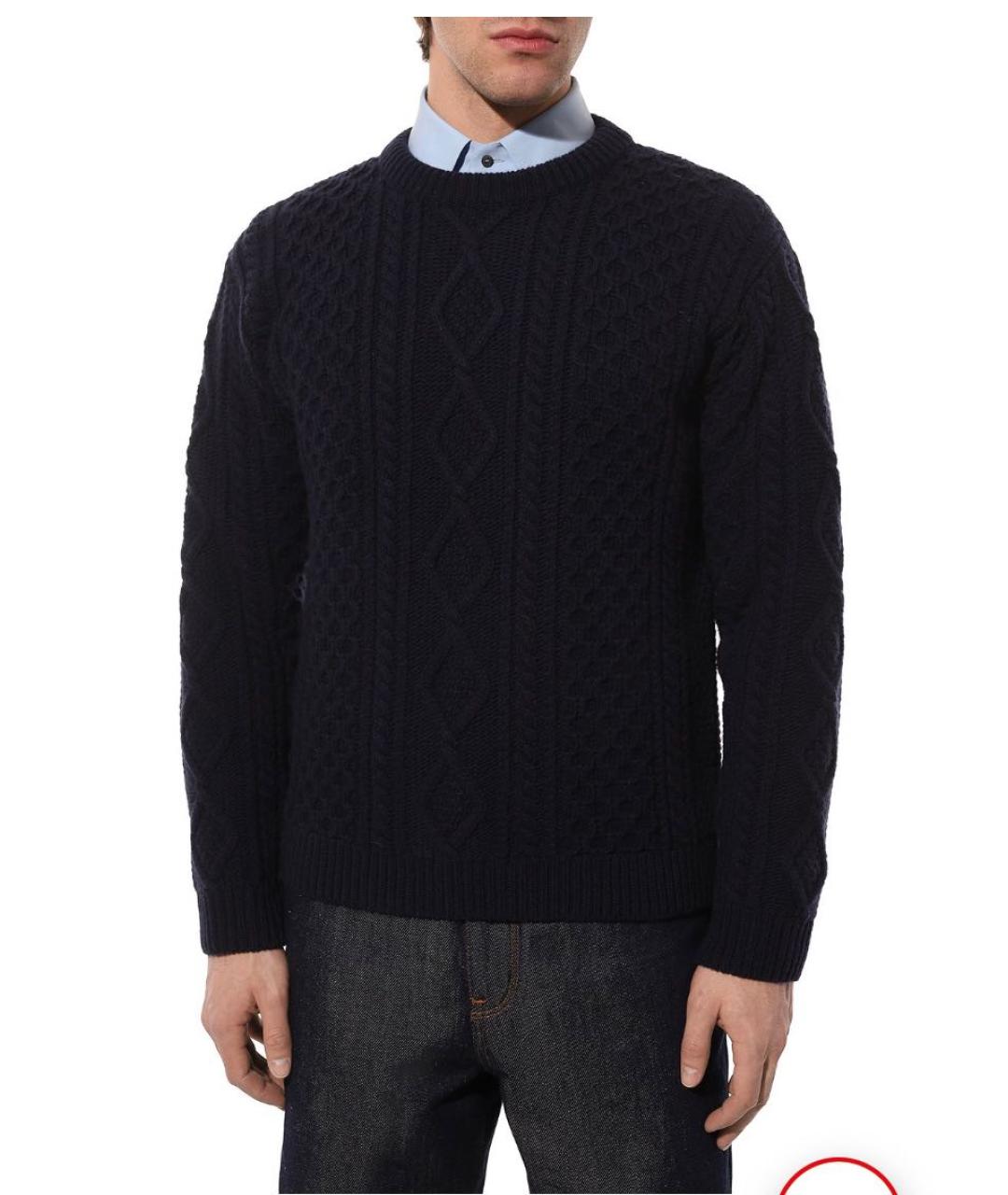 GUCCI Темно-синий шерстяной джемпер / свитер, фото 7