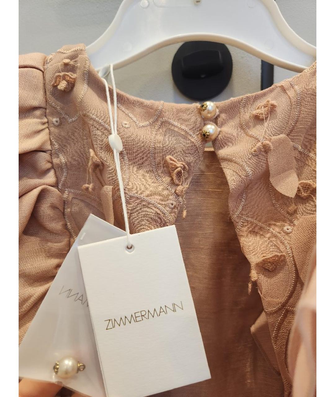 ZIMMERMANN Розовое хлопковое коктейльное платье, фото 3