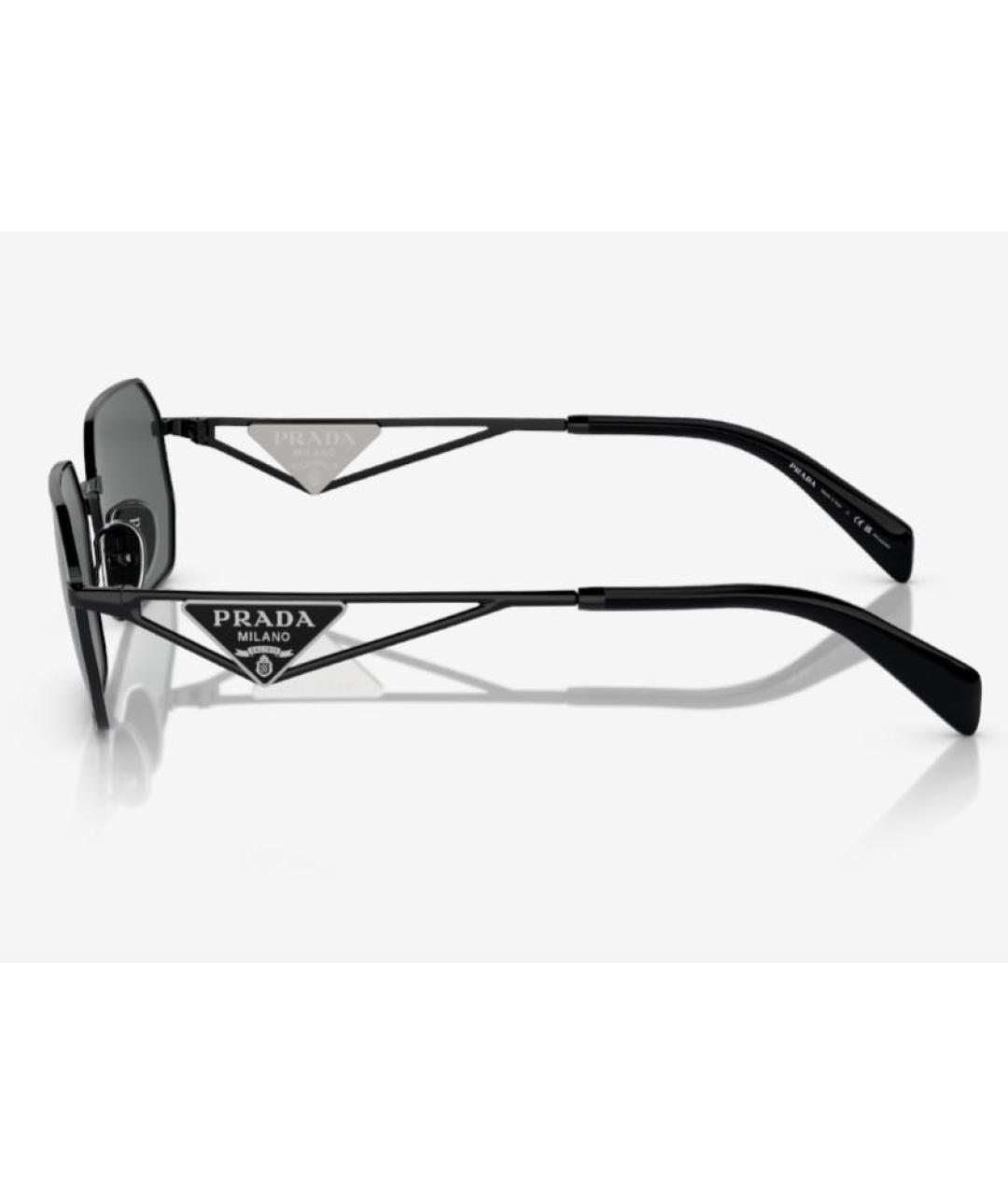 PRADA Черные металлические солнцезащитные очки, фото 4