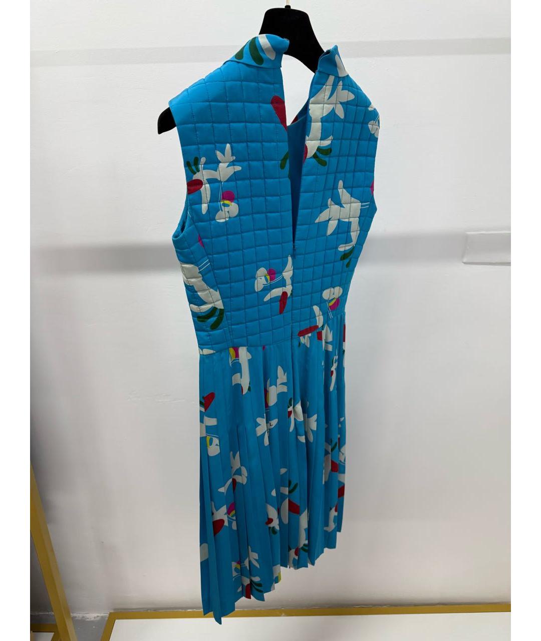 CHANEL Голубое шелковое коктейльное платье, фото 2