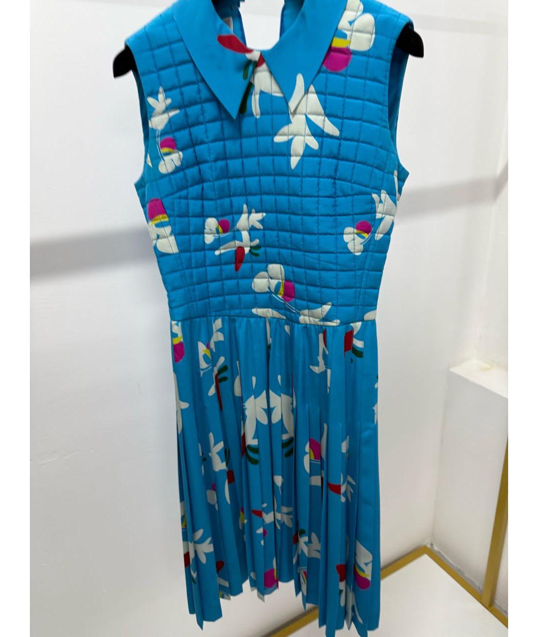 CHANEL Голубое шелковое коктейльное платье, фото 5