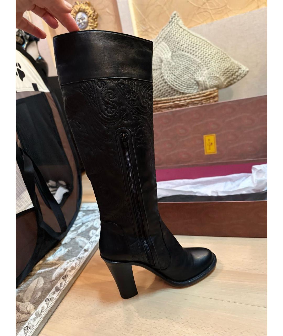 ETRO Черные кожаные сапоги, фото 5