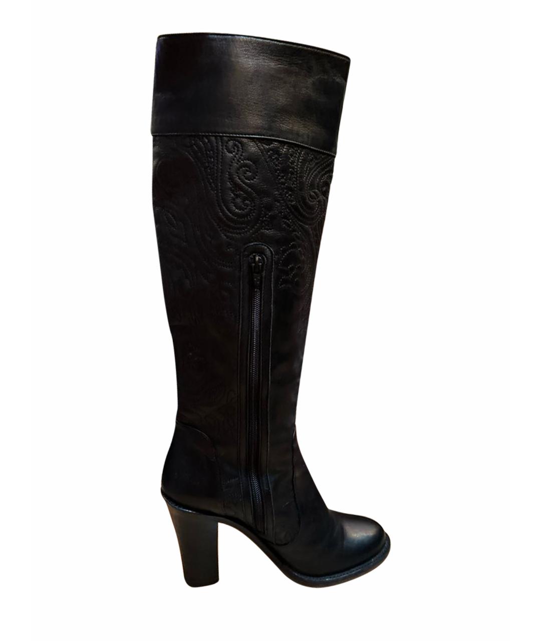 ETRO Черные кожаные сапоги, фото 1