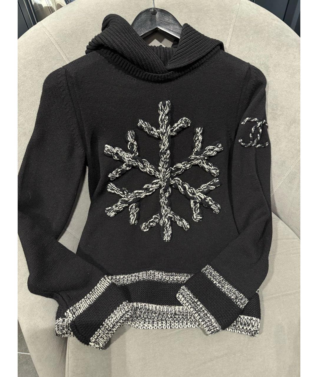 CHANEL Черный шерстяной джемпер / свитер, фото 3