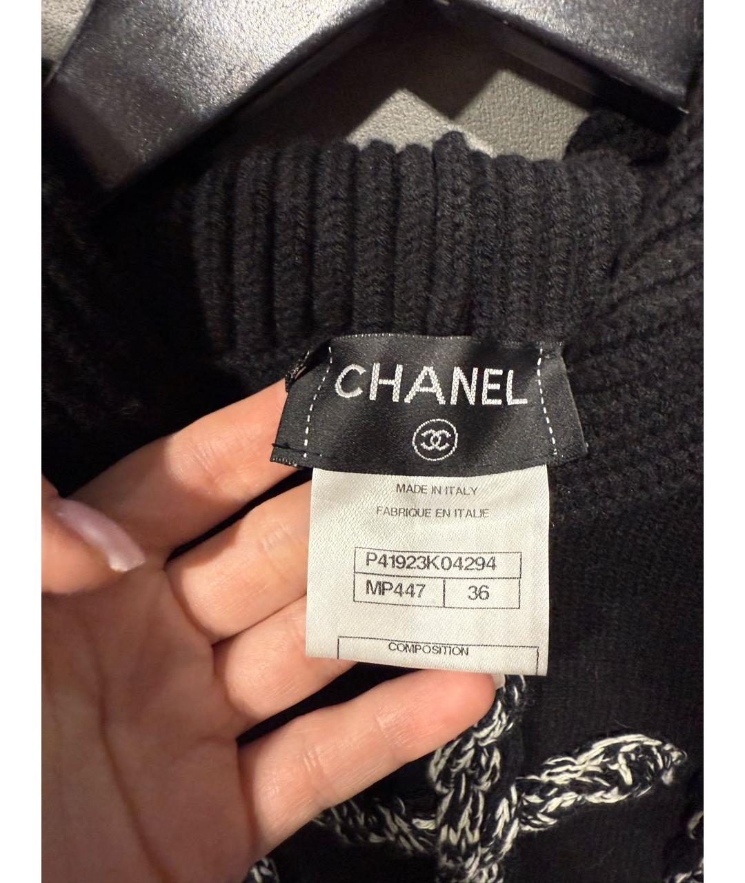 CHANEL Черный шерстяной джемпер / свитер, фото 4