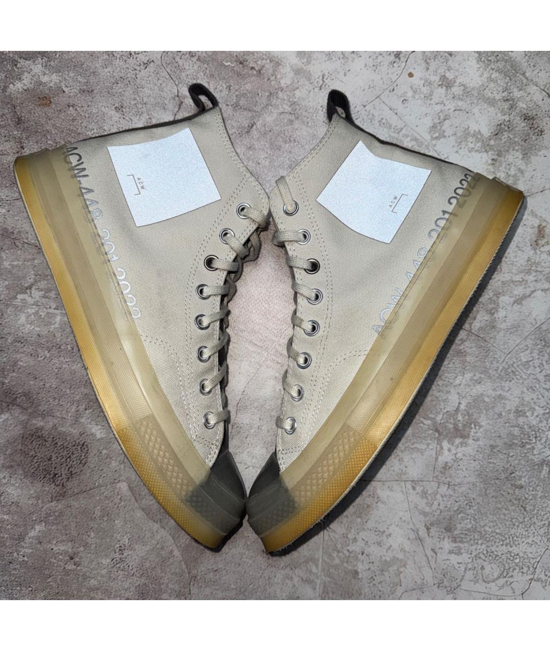 A-COLD-WALL* Бежевые текстильные высокие кроссовки / кеды, фото 5