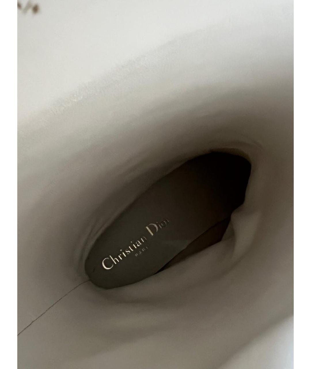 CHRISTIAN DIOR Белые кожаные сапоги, фото 7