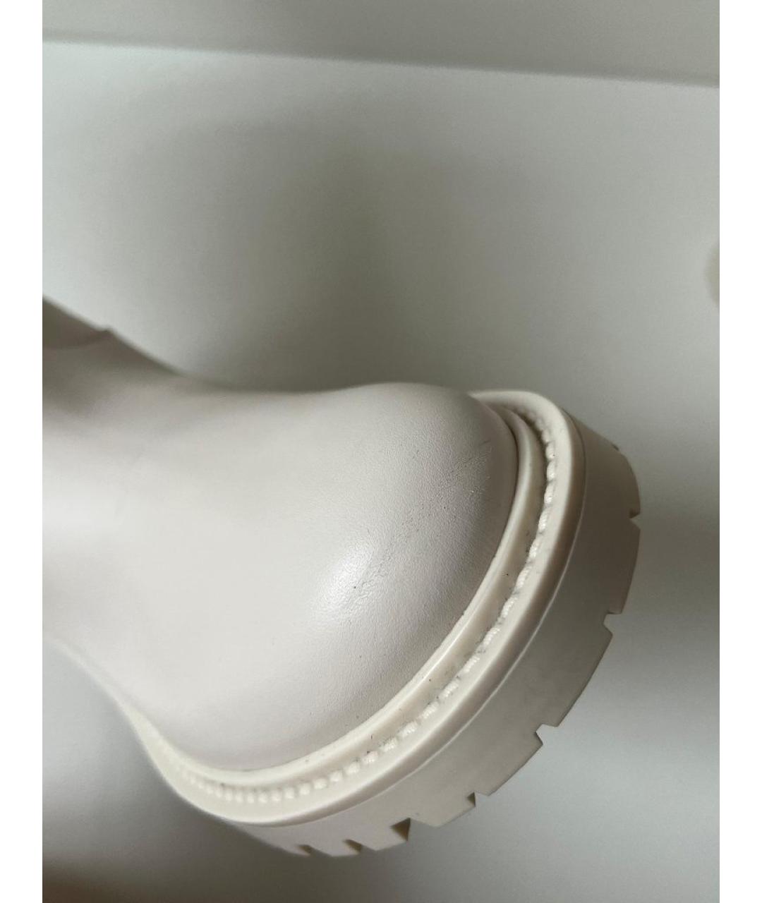 CHRISTIAN DIOR Белые кожаные сапоги, фото 9