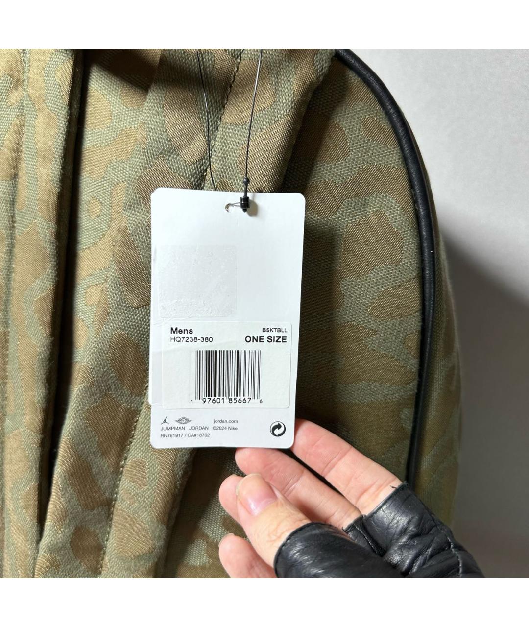 JORDAN Хаки тканевый рюкзак, фото 6