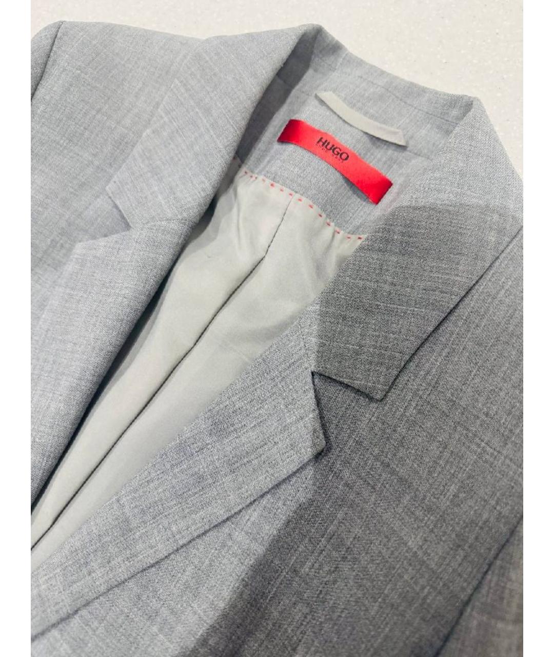 HUGO Серый шерстяной жакет/пиджак, фото 3