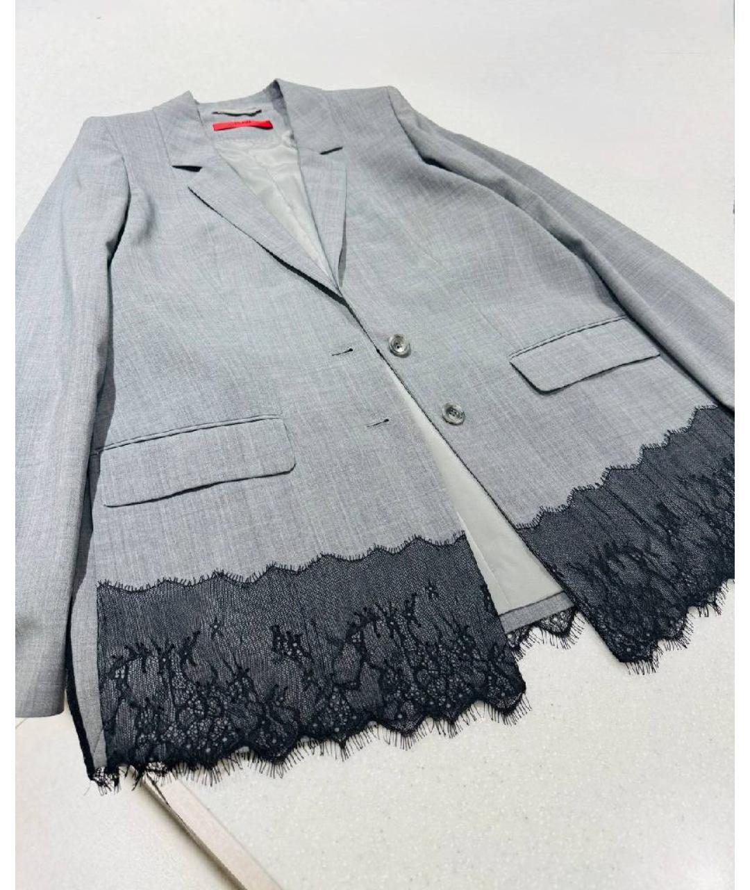 HUGO Серый шерстяной жакет/пиджак, фото 5