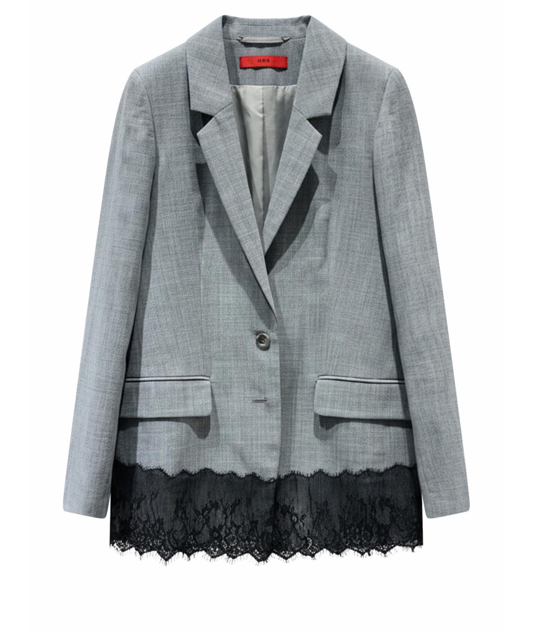 HUGO Серый шерстяной жакет/пиджак, фото 1