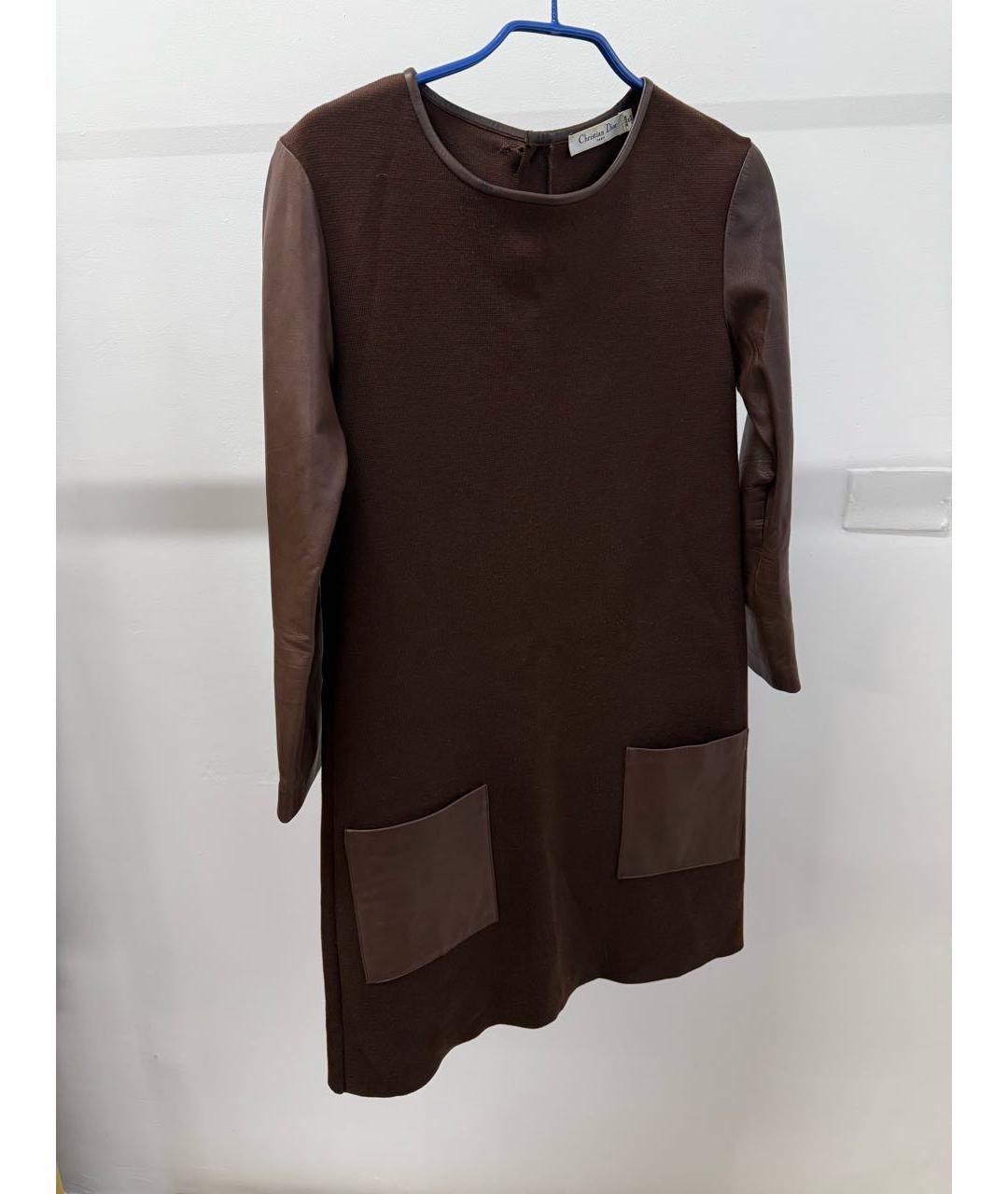 CHRISTIAN DIOR Коричневое шелковое платье, фото 5