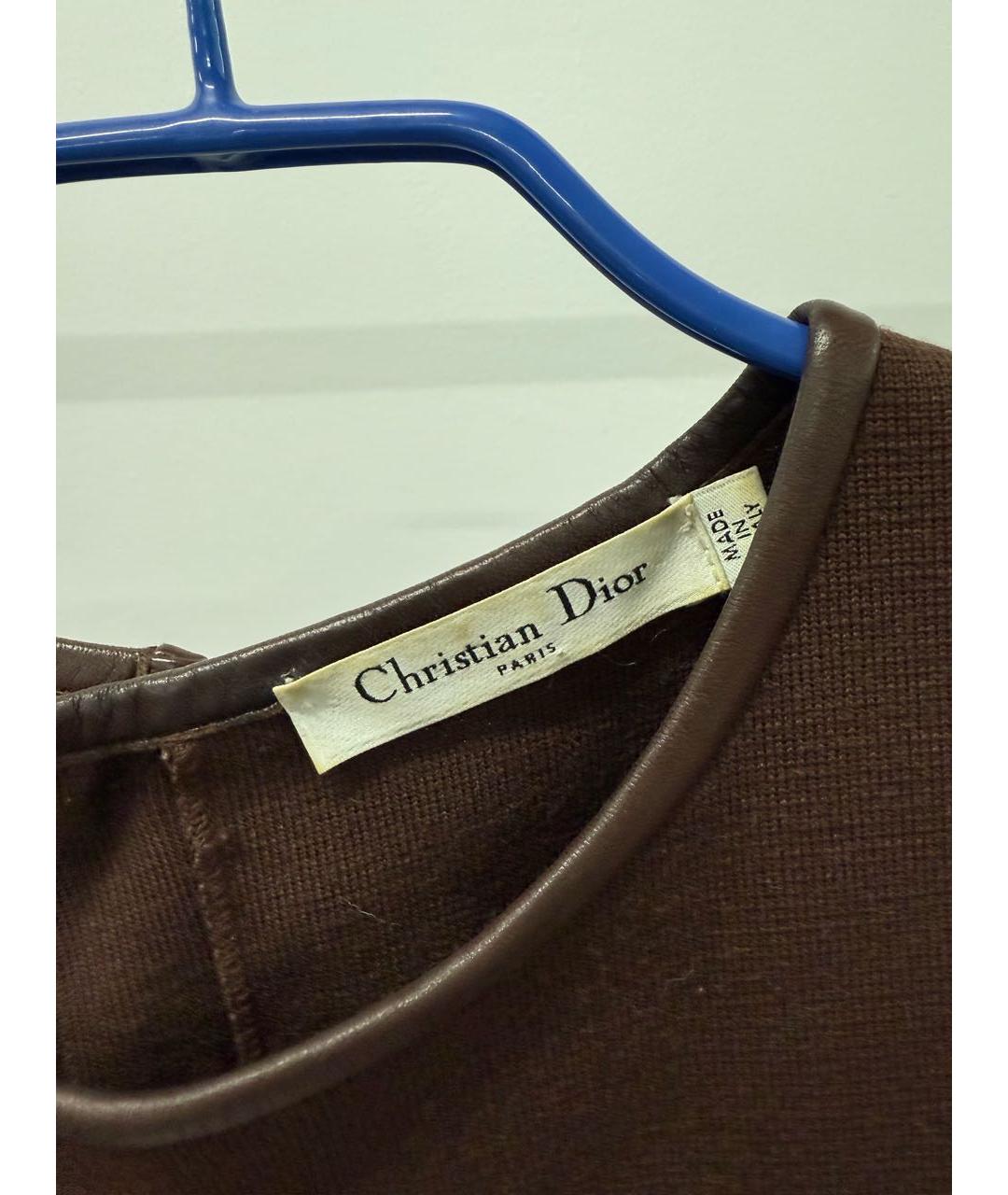 CHRISTIAN DIOR Коричневое шелковое платье, фото 3