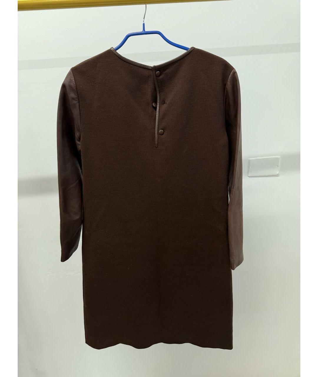 CHRISTIAN DIOR Коричневое шелковое платье, фото 2