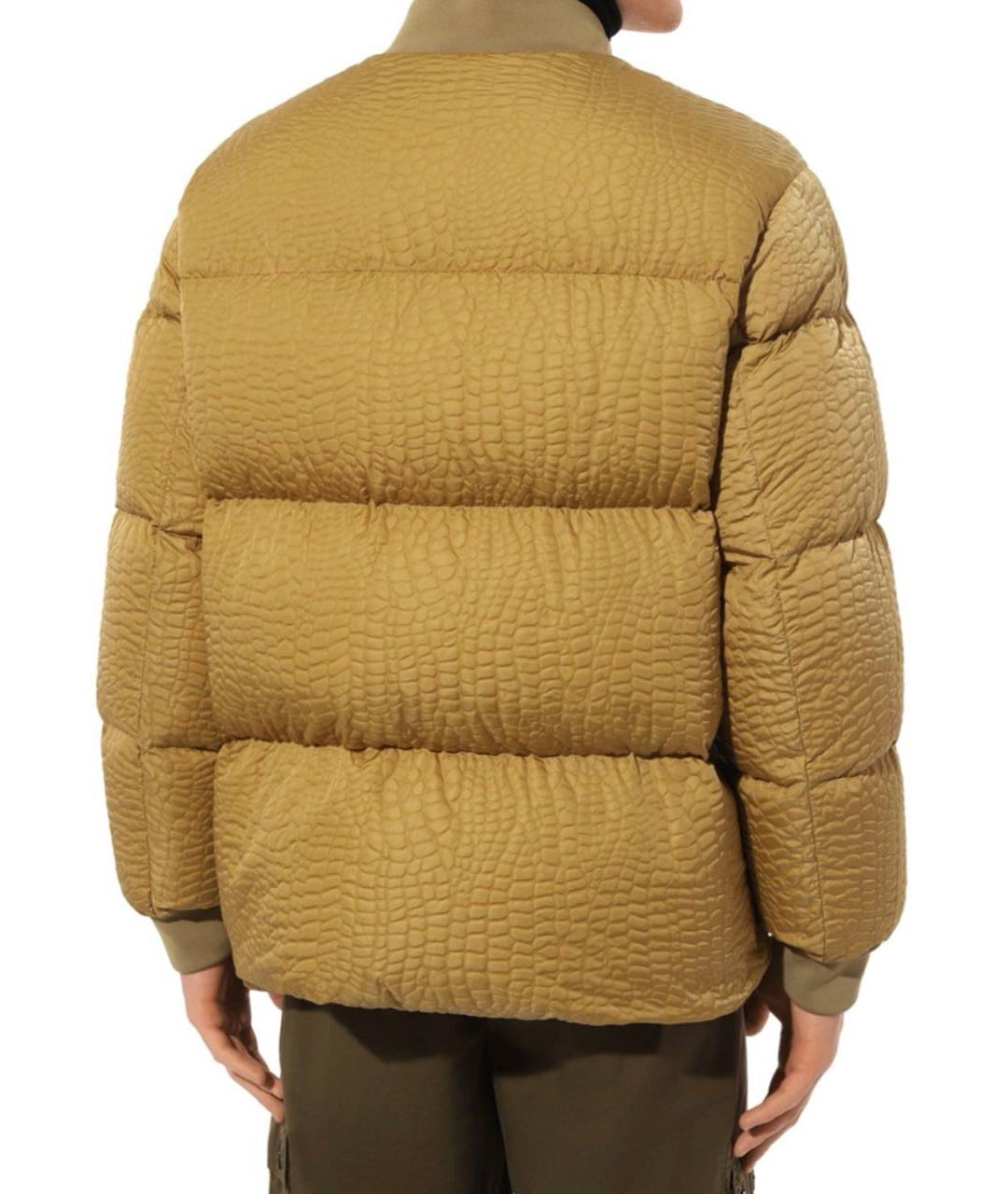 MONCLER Горчичный полиэстеровый пуховик, фото 4