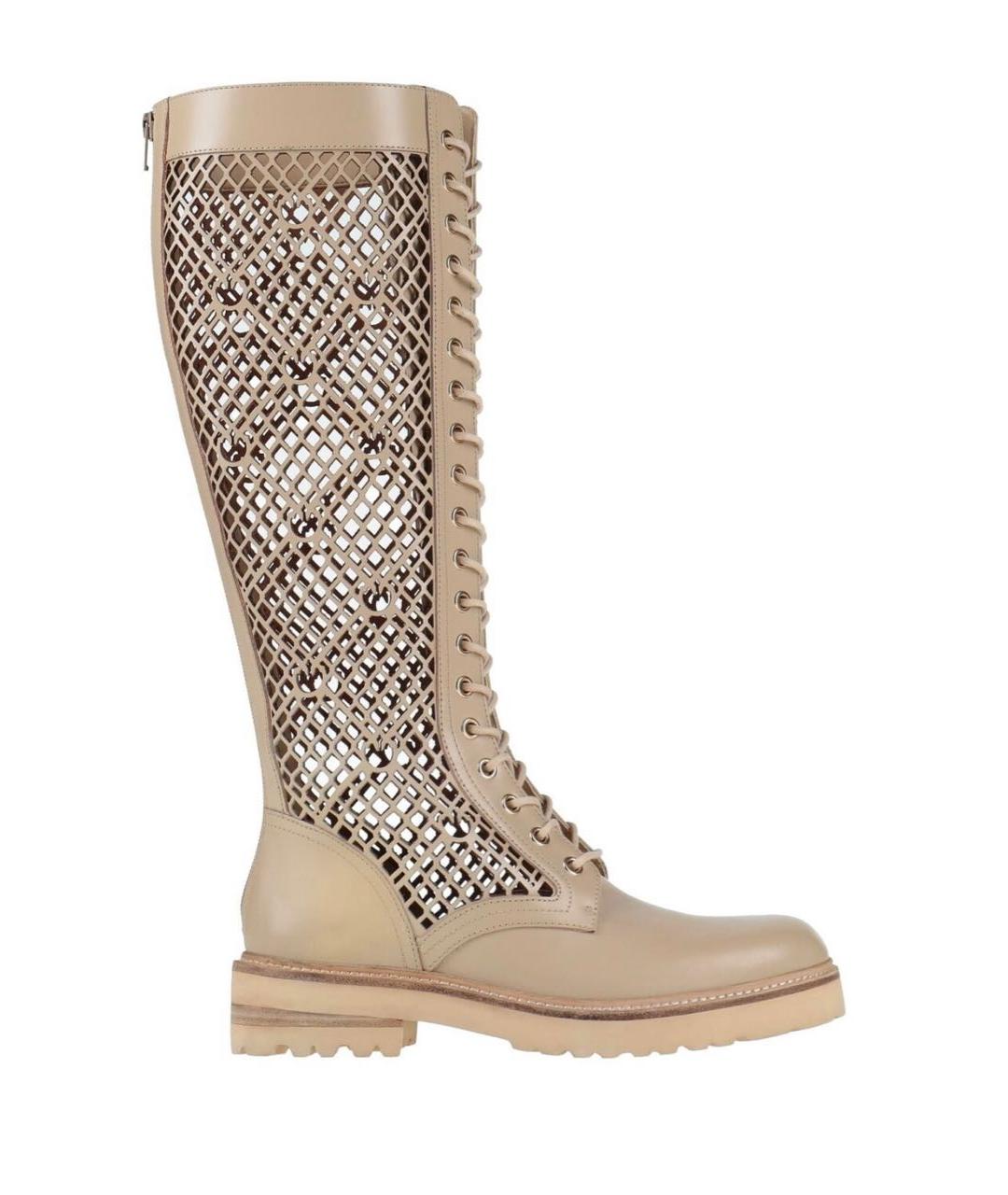 PINKO Бежевые кожаные сапоги, фото 5