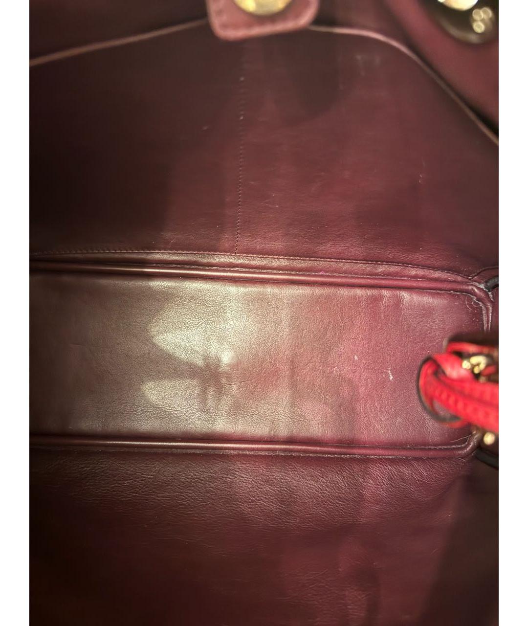 CHRISTIAN DIOR Красная кожаная сумка с короткими ручками, фото 7