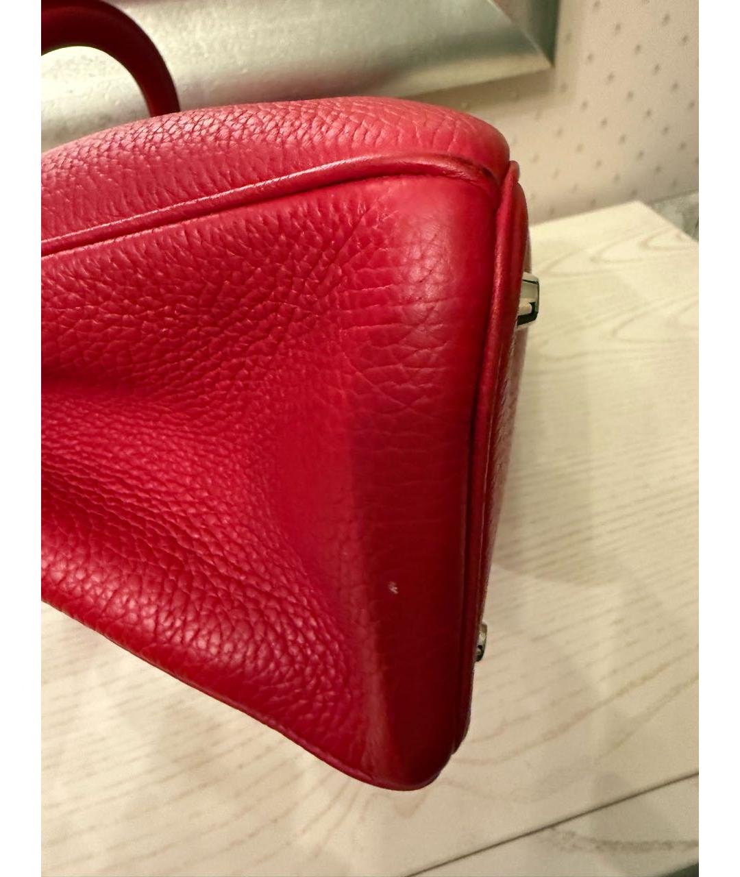 CHRISTIAN DIOR Красная кожаная сумка с короткими ручками, фото 4