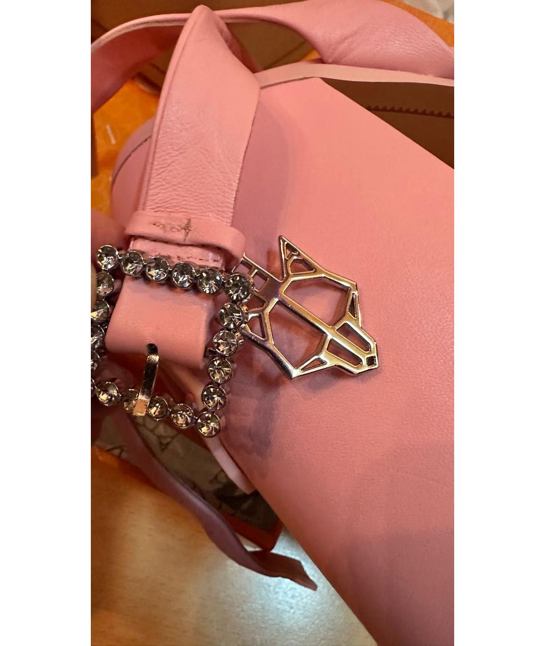 NAKED WOLF Розовые кожаные босоножки, фото 8