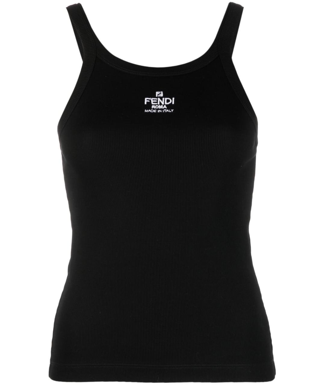 FENDI Черная хлопковая майка, фото 1