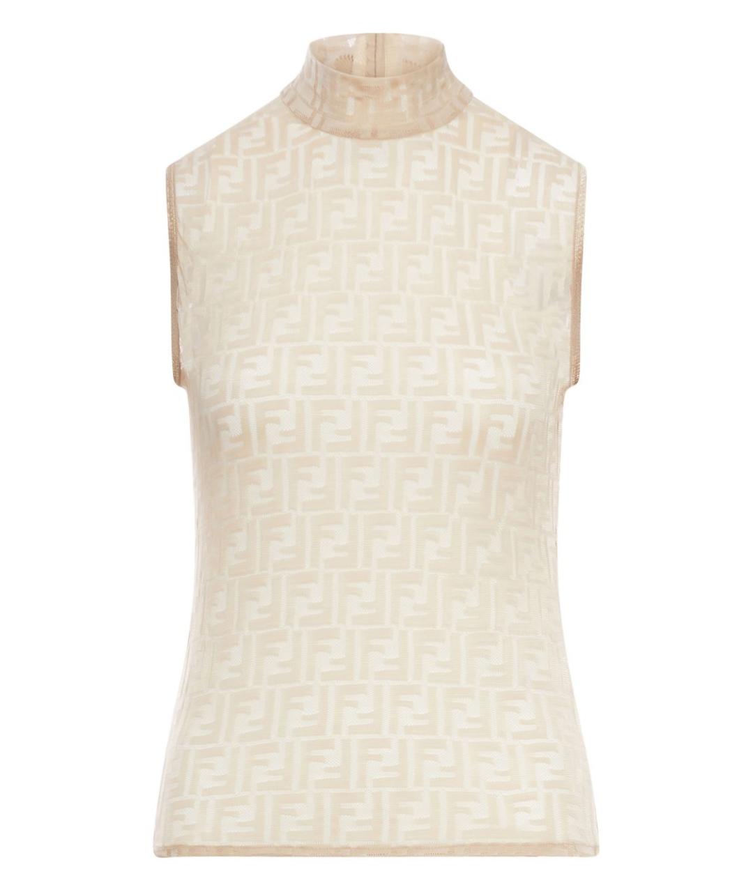 FENDI Бежевая полиамидовая майка, фото 1