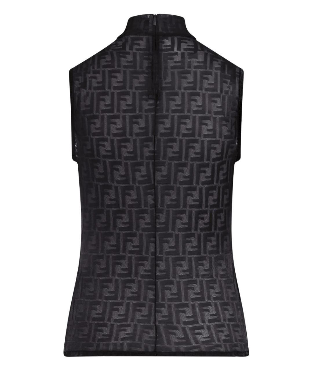 FENDI Черная полиамидовая майка, фото 2