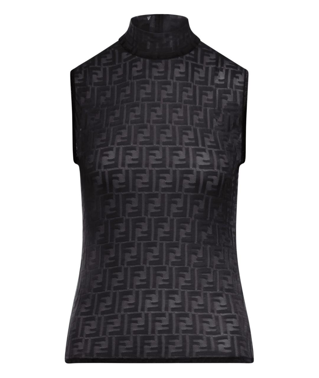 FENDI Черная полиамидовая майка, фото 1