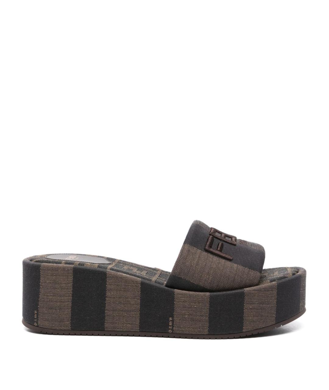 FENDI Коричневые сандалии, фото 1